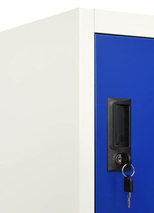 Lockerkast 90X45X180 Cm Staal Grijs En Blauw
