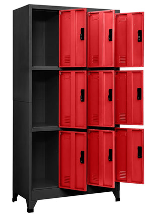 Lockerkast 90X45X180 Cm Staal Kleurig En Antraciet En Rood