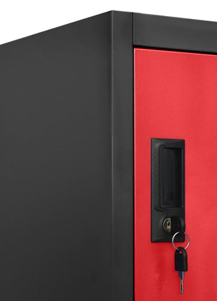 Lockerkast 90X45X180 Cm Staal Kleurig En Antraciet En Rood