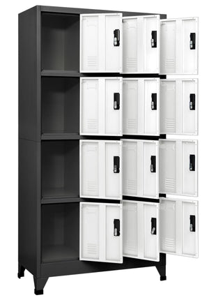 Lockerkast 90X45X180 Cm Staal Kleurig En Antraciet En Wit