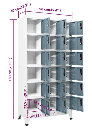 Lockerkast 90X40X180 Cm Staal Lichtgrijs En Donkergrijs