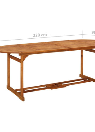 11-Delige Tuinset 220X90X75 Cm Massief Acaciahout
