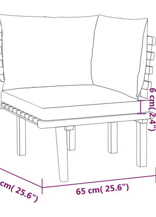 4-Delige Loungeset Met Kussens Massief Acaciahout