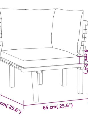 9-Delige Loungeset Met Kussens Massief Acaciahout