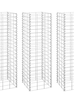 Schanskorf plantenbakken 3 st verhoogd 30x30x100 cm ijzer