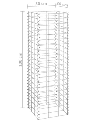 Schanskorf plantenbakken 3 st verhoogd 30x30x100 cm ijzer