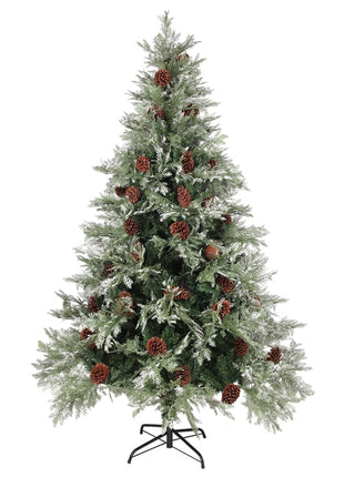 Kerstboom Met Dennenappels 120 Cm Pvc En Pe Groen En Wit