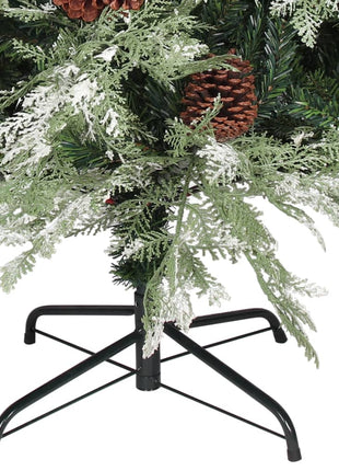 Kerstboom Met Dennenappels 120 Cm Pvc En Pe Groen En Wit