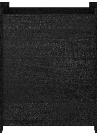 Plantenbakken 2 st 31x31x31 cm massief grenenhout zwart