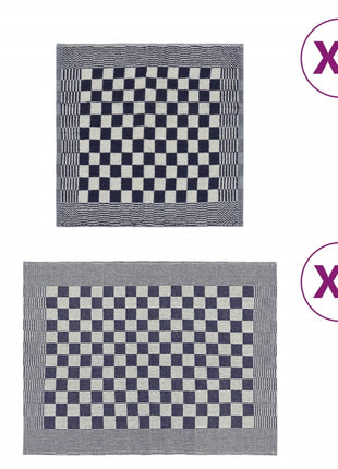 10-delige Keukendoekenset katoen blauw en wit