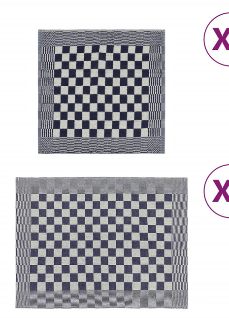 10-delige Keukendoekenset katoen blauw en wit