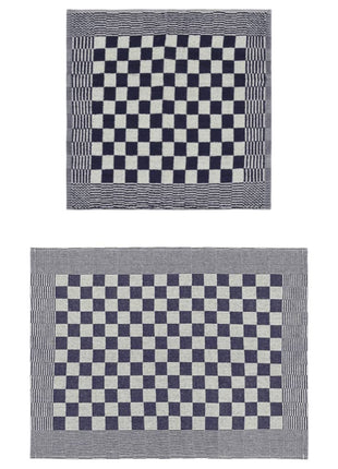 10-delige Keukendoekenset katoen blauw en wit
