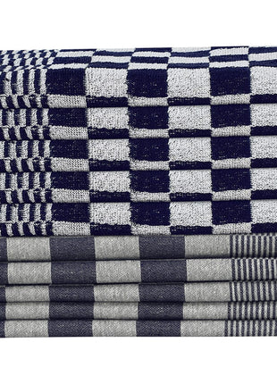 10-delige Keukendoekenset katoen blauw en wit