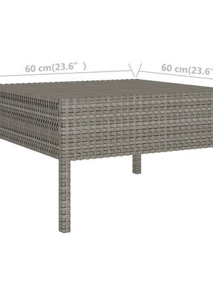 5-Delige Loungeset Met Kussens Poly Rattan Grijs