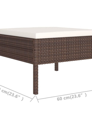 5-Delige Loungeset Met Kussens Poly Rattan Bruin