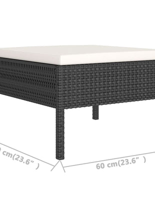 6-Delige Loungeset Met Kussens Poly Rattan Zwart