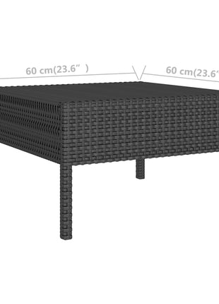 6-Delige Loungeset Met Kussens Poly Rattan Zwart