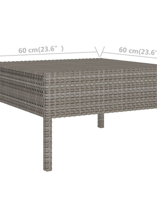 8-Delige Loungeset Met Kussens Poly Rattan Grijs