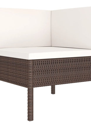 9-Delige Loungeset Met Kussens Poly Rattan Bruin