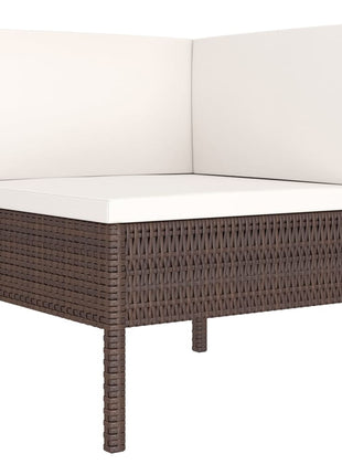 10-Delige Loungeset Met Kussens Poly Rattan Bruin