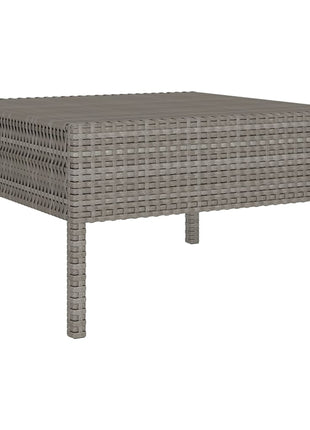 1 Loungeset Met Kussens Poly Rattan Grijs