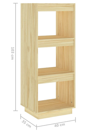 Boekenkast / Kamerscherm 40X35X Massief Grenenhout Naturel