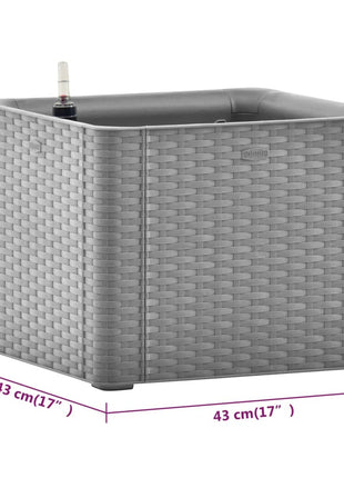 Plantenbak Hoog Met Zelfbewateringssysteem Grijs