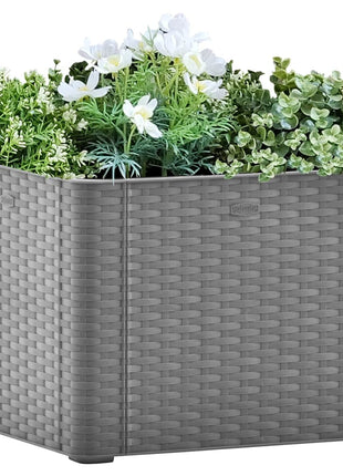 Plantenbak Hoog Met Zelfbewateringssysteem Grijs