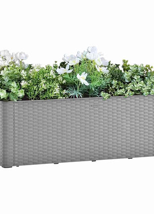 Plantenbak Hoog Met Zelfbewateringssysteem Grijs