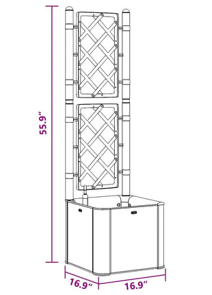 Plantenbak Verhoogd Met Latwerk En Zelfbewateringssysteem Grijs