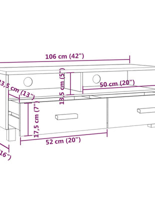 Tv-Meubel Hamar 106X40X40 Cm Massief Grenenhout