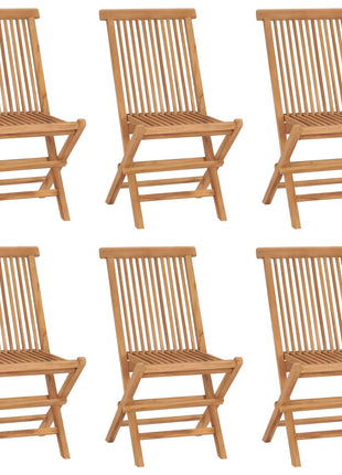 Tuinstoelen 6 st inklapbaar massief teakhout