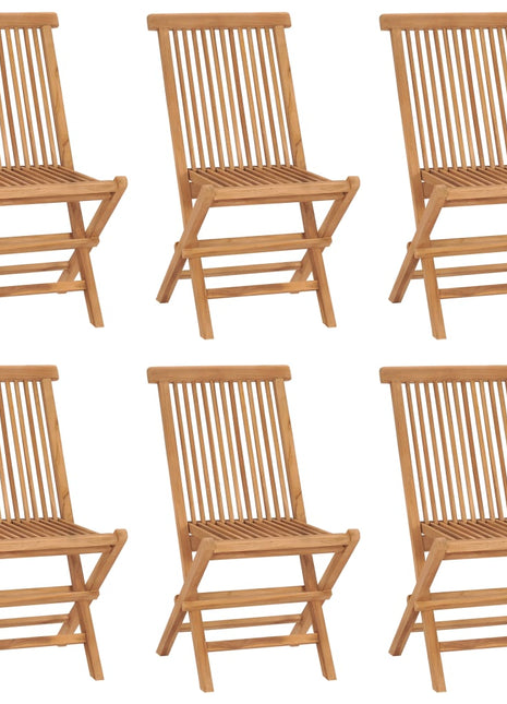 Tuinstoelen 6 st inklapbaar massief teakhout
