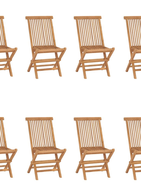 Tuinstoelen 8 st inklapbaar massief teakhout