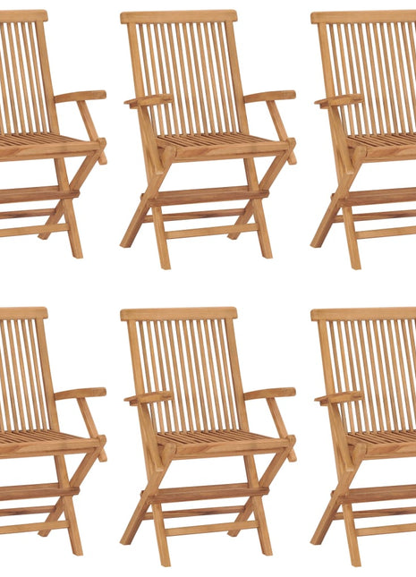 Tuinstoelen 6 st inklapbaar massief teakhout