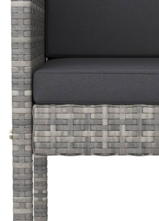 3-Delige Tuinbarset Met Kussens Poly Rattan