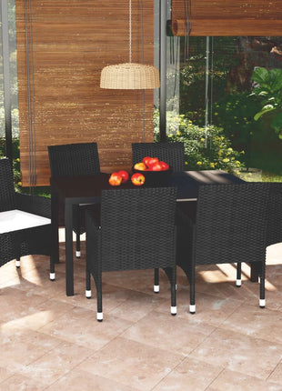 7-Delige Tuinset Met Kussens Poly Rattan
