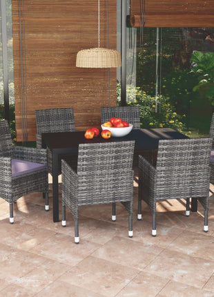 7-Delige Tuinset Met Kussens Poly Rattan