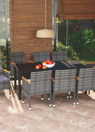7-Delige Tuinset Met Kussens Poly Rattan