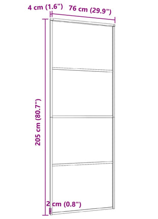 Schuifdeur Esg-Glas En Aluminium Zwart