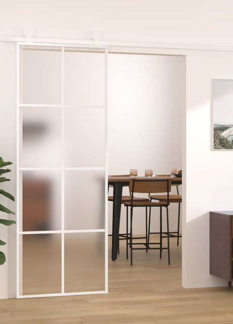 Schuifdeur Esg-Glas En Aluminium Wit
