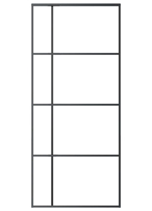 Schuifdeur Esg-Glas En Aluminium Zwart