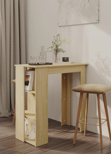 Bartafel met schap 102x50x103,5 cm hout sonoma eikenkleur