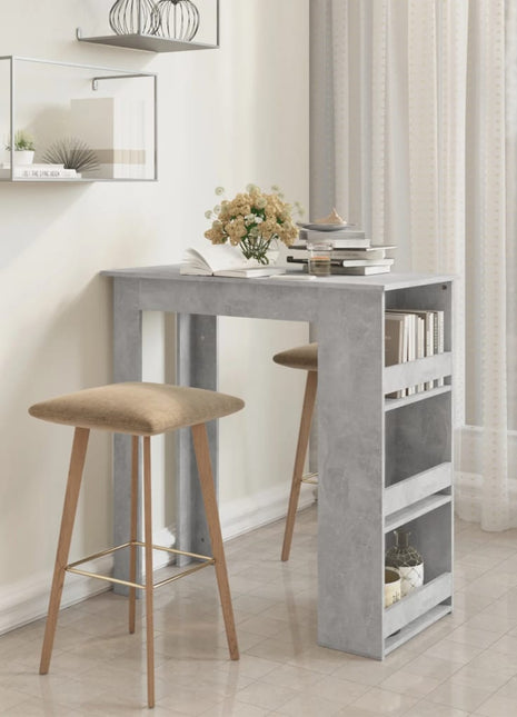 Bartafel met opbergrek 102x50x103,5 cm spaanplaat betongrijs