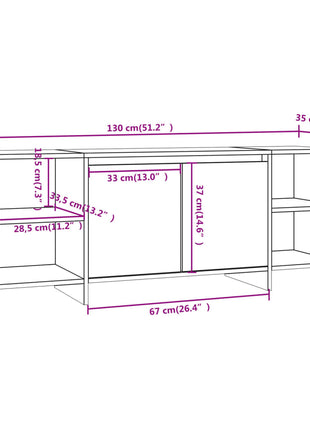 Tv-Meubel 130X35X50 Cm Bewerkt Hout Kleurig