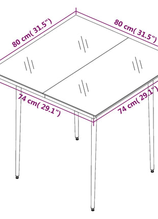 Tuintafel Staal En Glas Zwart