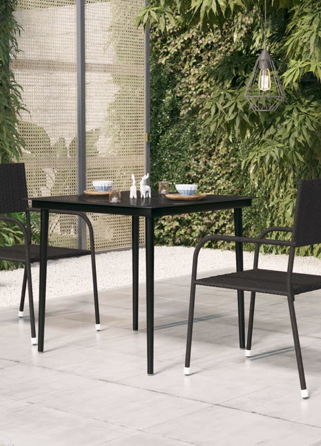 Tuintafel Staal En Glas Zwart