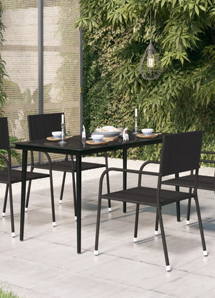 Tuintafel Staal En Glas Zwart
