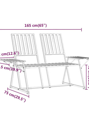 Tuinbank 2-Zits 165 Cm Staal Zwart
