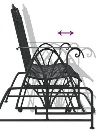 Schommelbank 2-Zits 114 Cm Staal Zwart Zwart